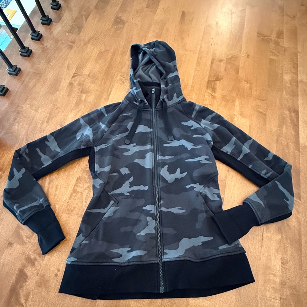 Athleta Camouflage Zip-Up Hoodie
